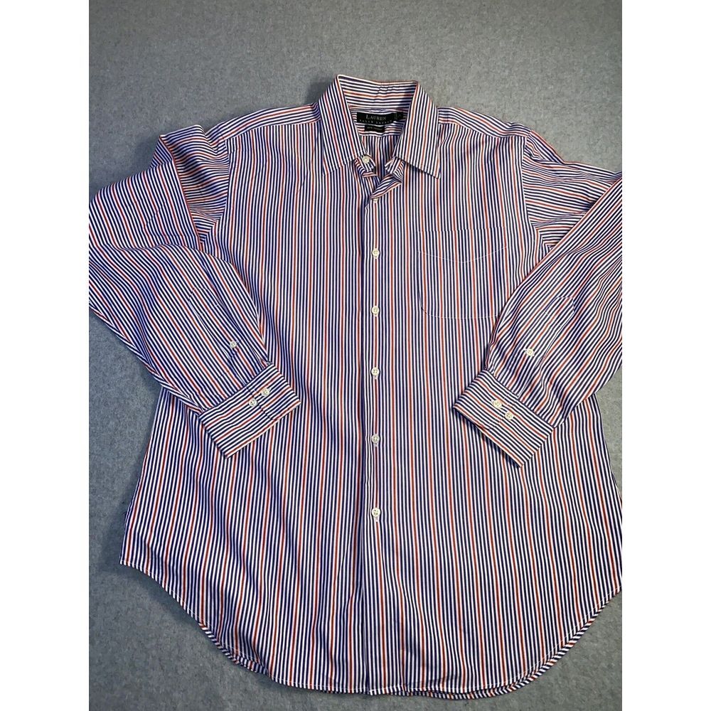 Lauren Ralph Lauren Women's Dress Shirt Large PL Multi Color Striped Long Sleeve